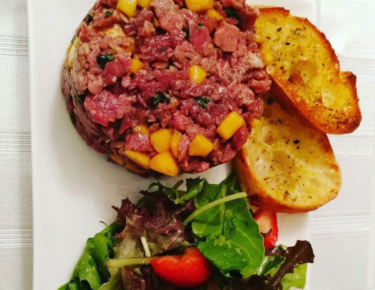 Tartare de veau et mangue
