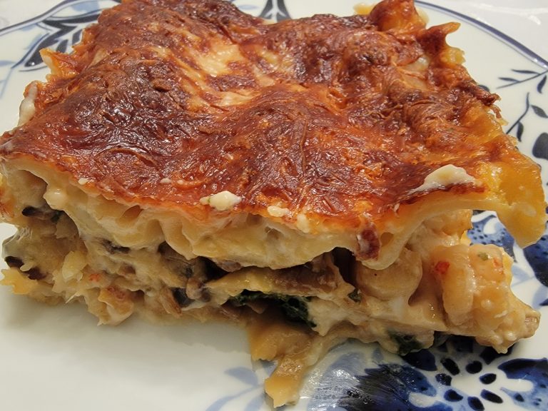 Lasagne aux crevettes et pétoncles