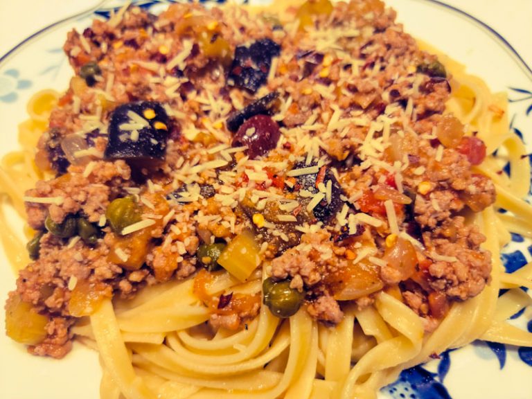 Spaghetti style caponata
